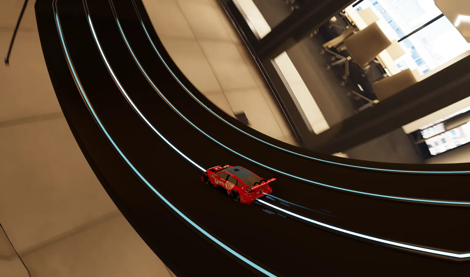 Driving a ceiling loop over an office interior