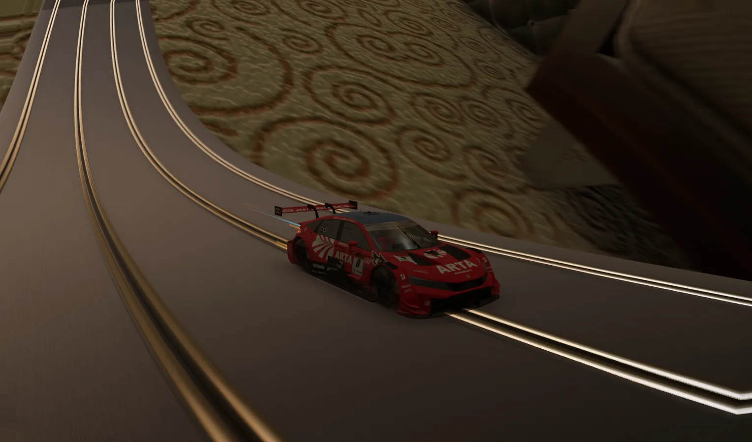 Cornering over a dining-room rug